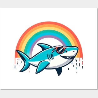 Shark on the Rainbow Posters and Art